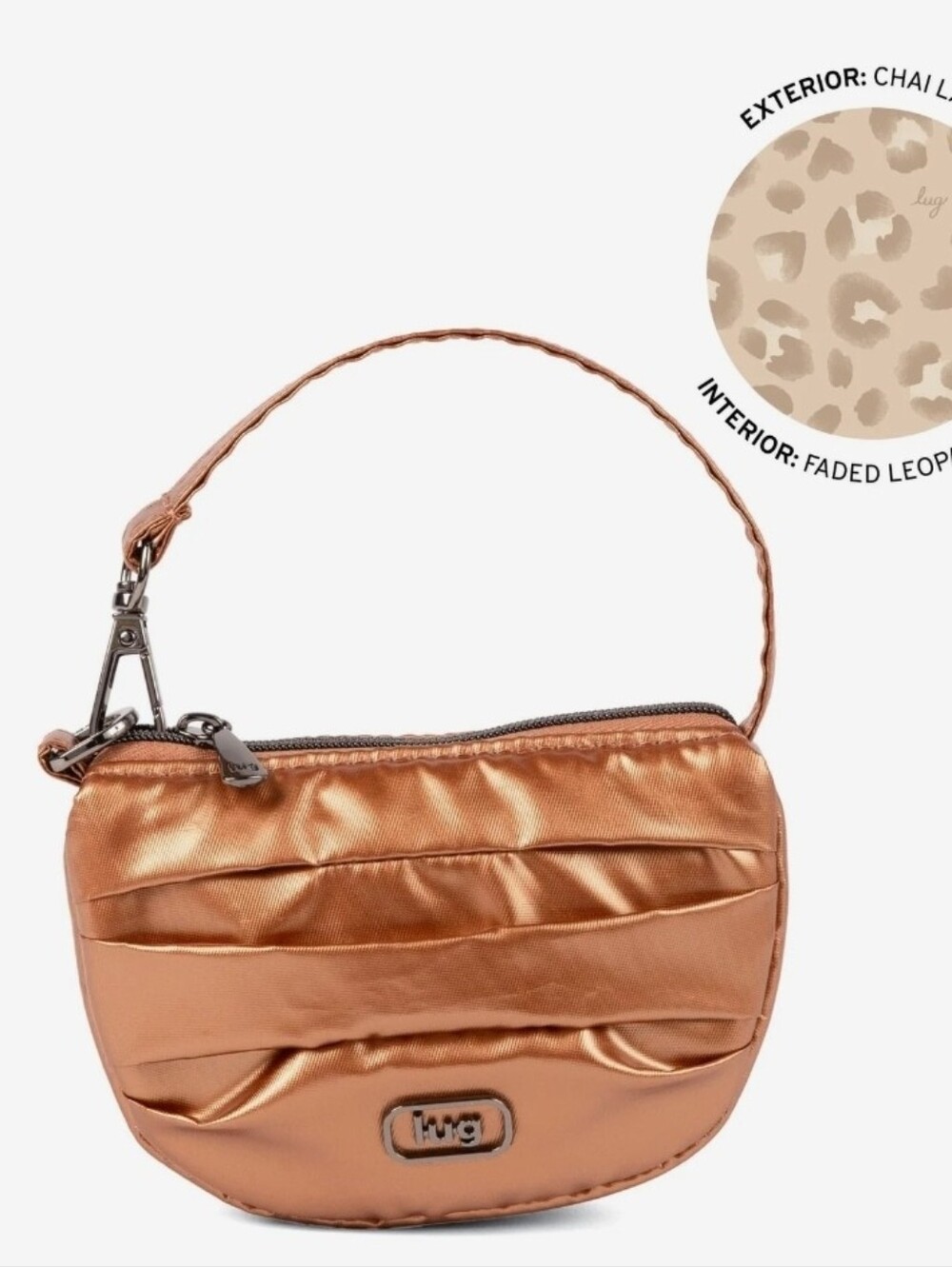 Lug Disco Pleated Pouch Metallic Chai